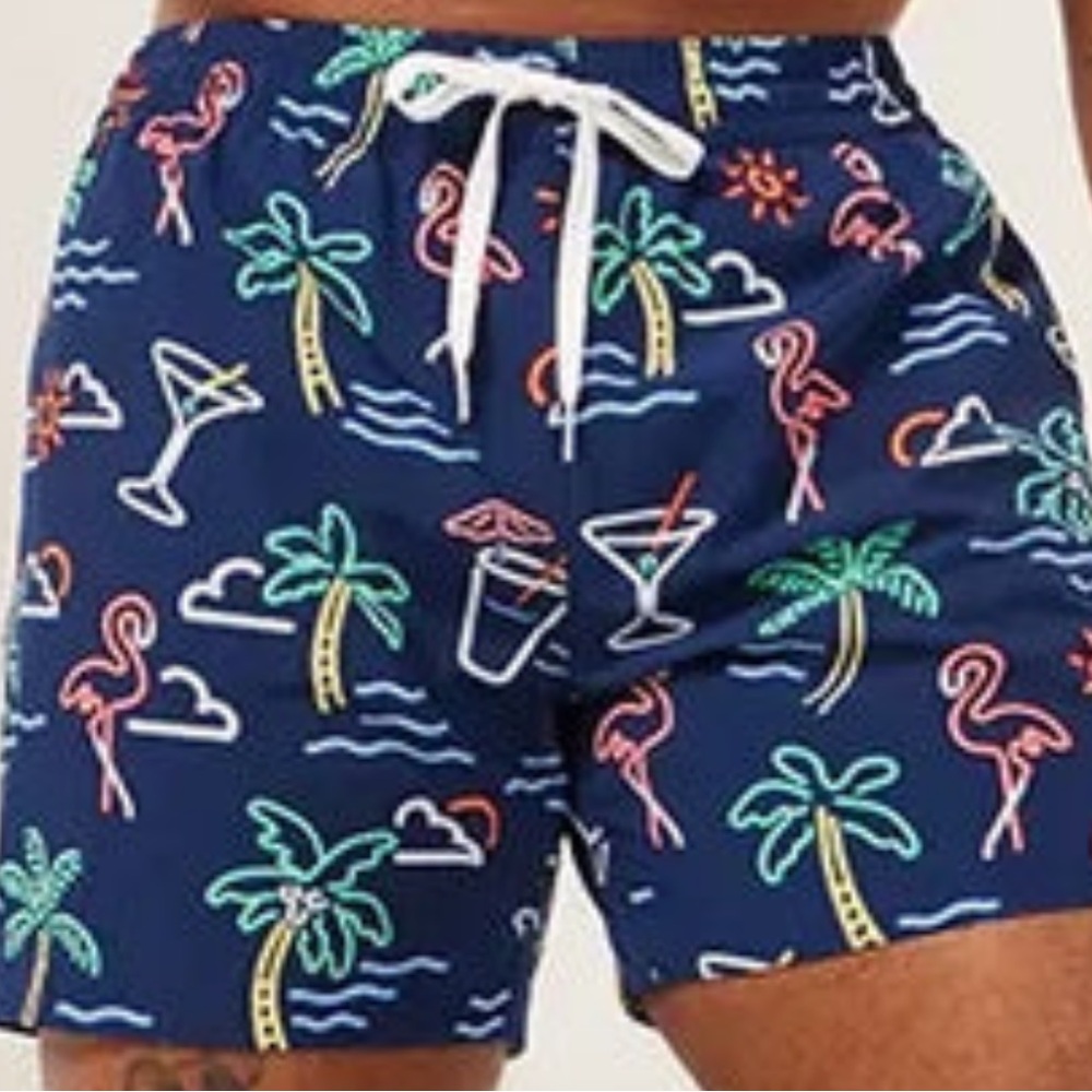 SPRING BREAK MENS CHUBBIES SWIM SWIMMING TRUNKS SHORTS NEON FUN PRINT MEDIUM